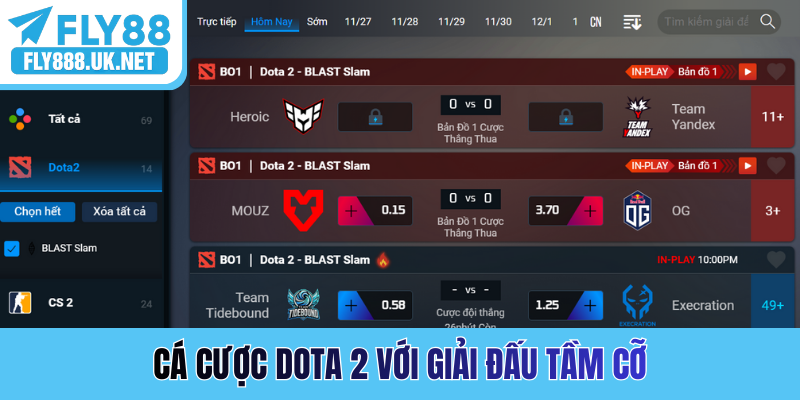 Cá cược Dota 2 với giải đấu tầm cỡ