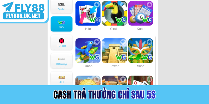 Cash trả thưởng chỉ sau 5s