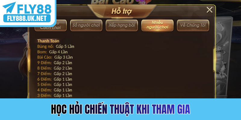Học hỏi chiến thuật khi tham gia