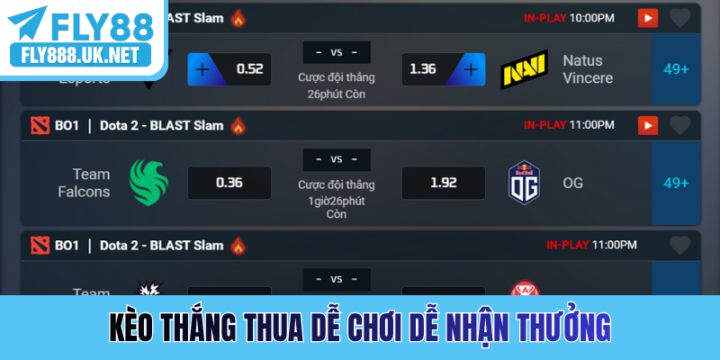 Kèo thắng thua dễ chơi dễ nhận thưởng