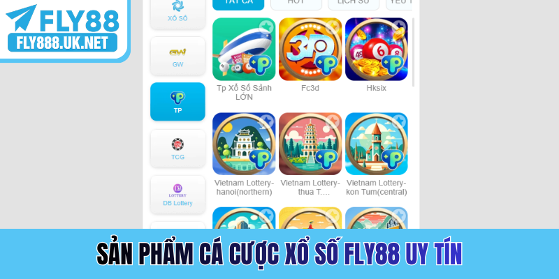 Sản phẩm cá cược xổ số FLY88 uy tín
