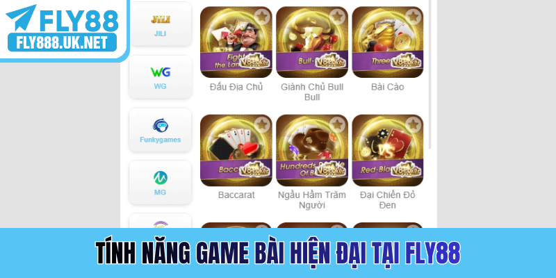 Tính năng game bài hiện đại tại FLY88